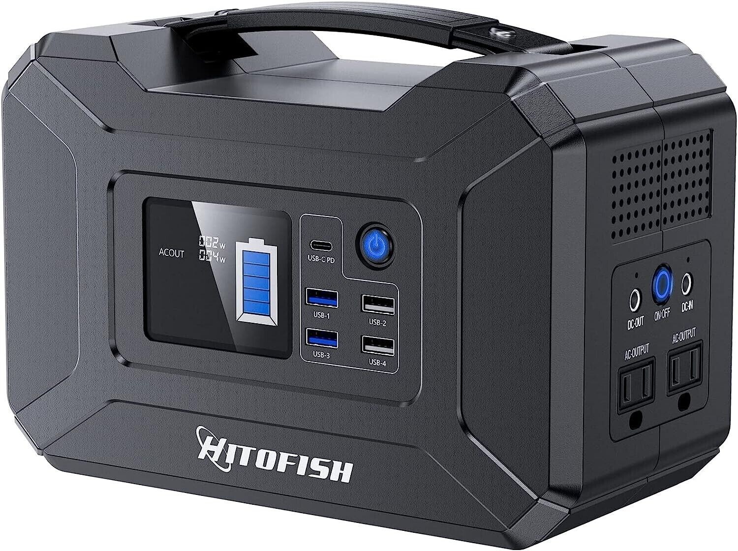 Portable Power Station, 300Wh Outdoor Backup Lithium Battery Solar Powered