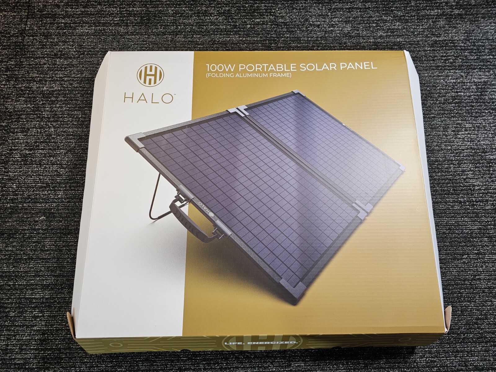 Halo HAL-SLP-0002 100W Portable Solar Panel with Folding Aluminum Frame