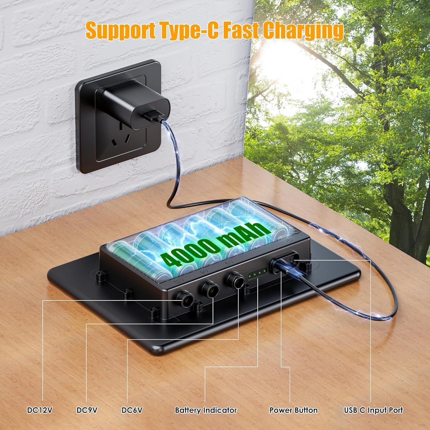 Trail Camera Solar Panel,6W Solar Charger Kit 6V/2A 9V/1.5A 12V/1A,4000mAh Ba…