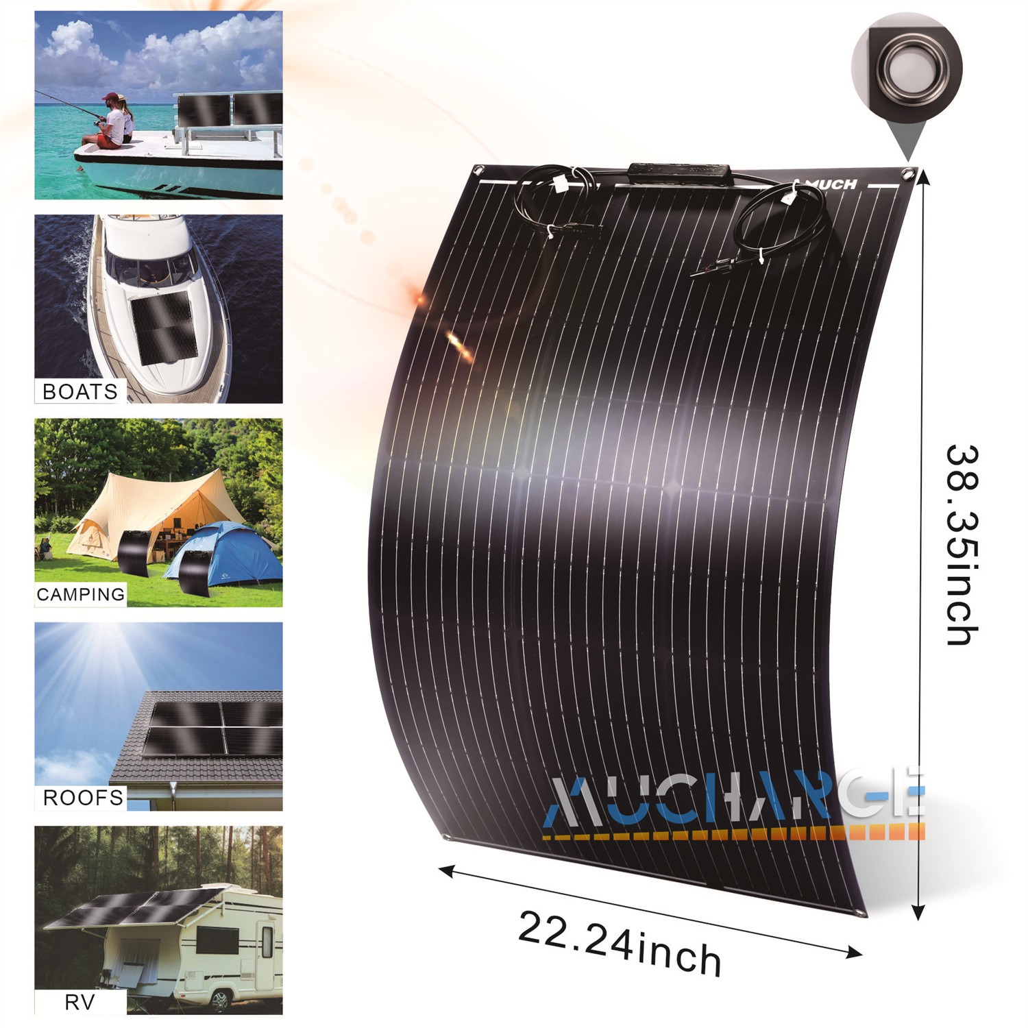 400W Flexible Solar Panel Mono Solar Power for Home Boat Car RV Battery Charge