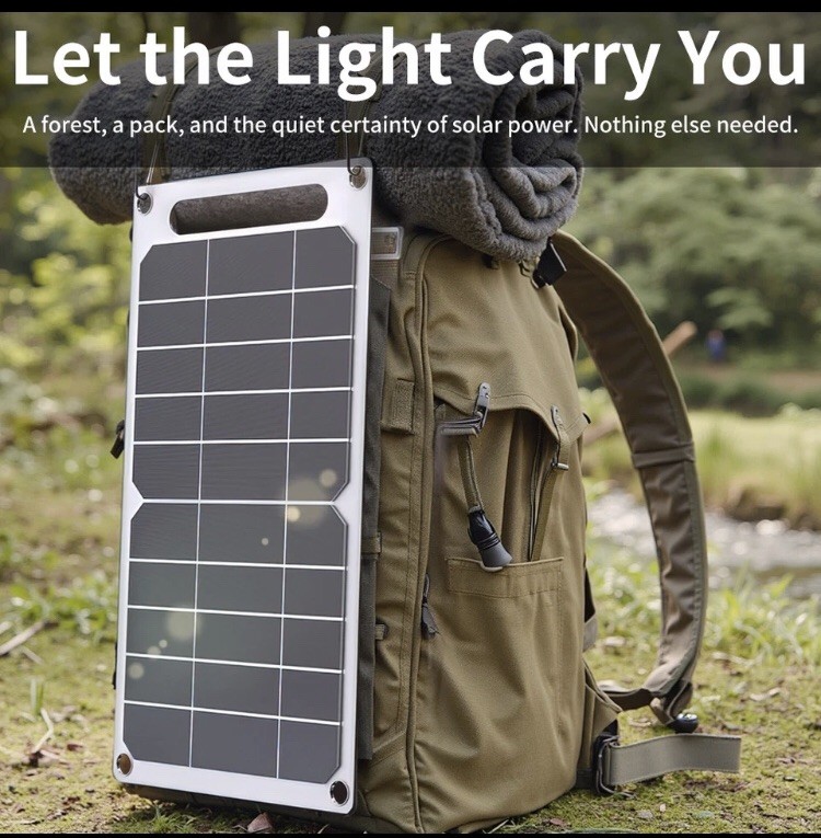 USB Solar Panel Power Bank for Outdoor Camping Hiking Phone Charger 5V Portable