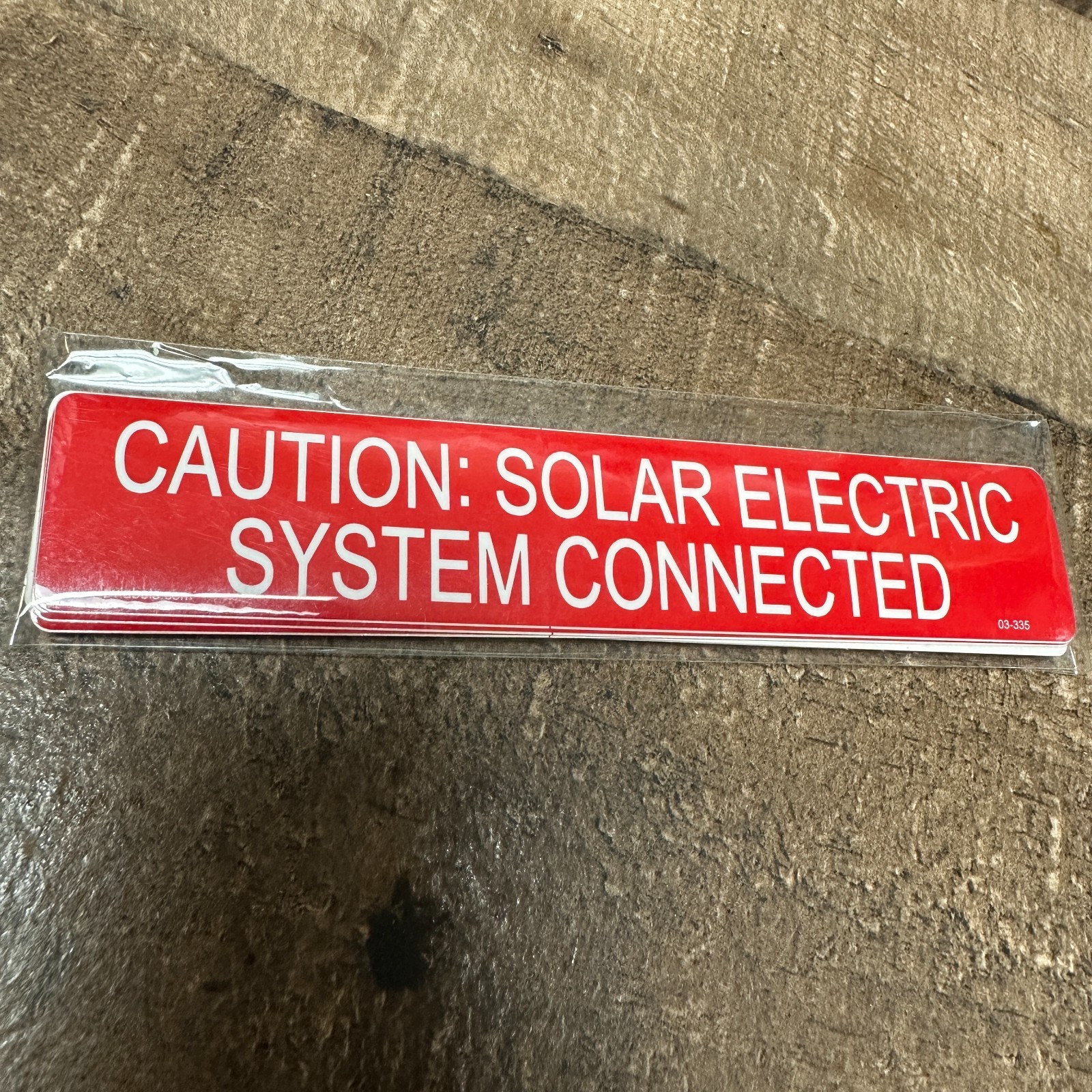 1-1/4″ x 5-1/2″ CAUTION Solar Electric System Connected Labels 03-335 Pack of 10
