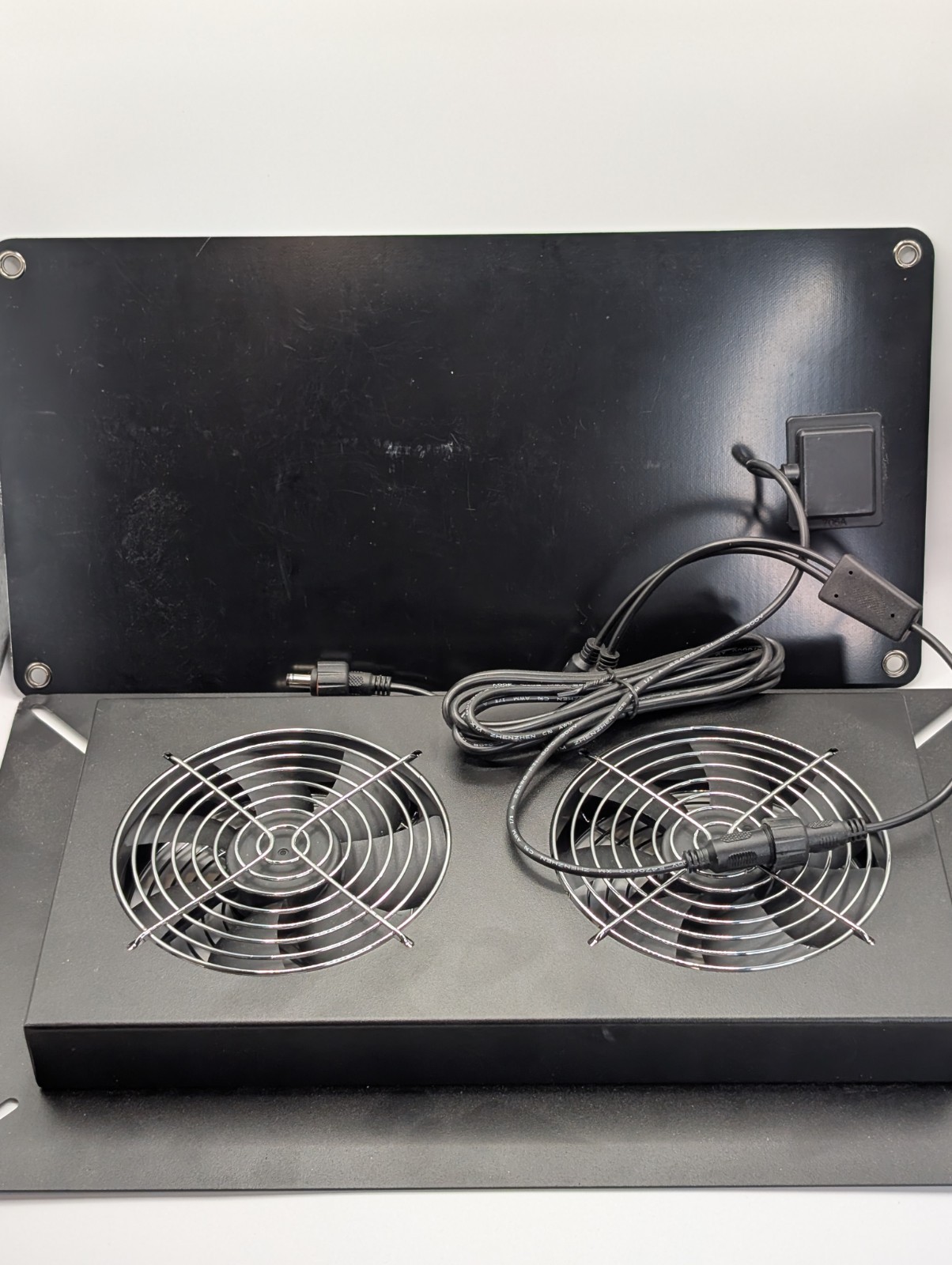Solar Powered Dual Fan Ventilation System with Solar Panel – Excellent Condition