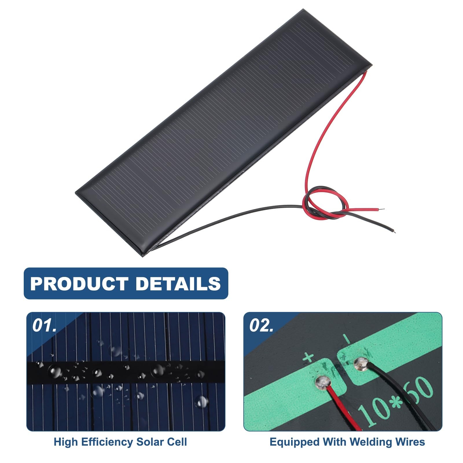 MECCANIXITY 2 Pcs 6V 0.6W 100mA Mini Solar Panels, Small Polycrystalline Sola…