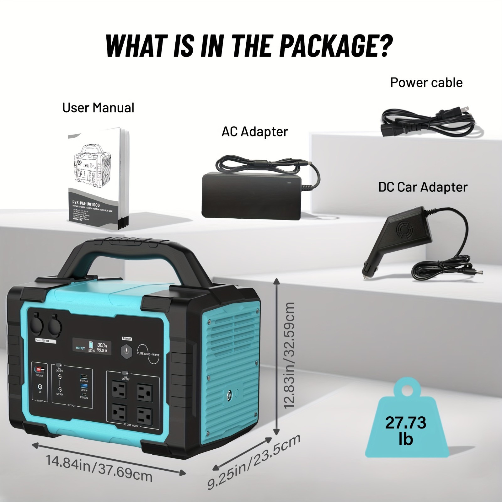 1000W Solar Generator with LiFePO4 Battery Multi-Way Charging Home Backup