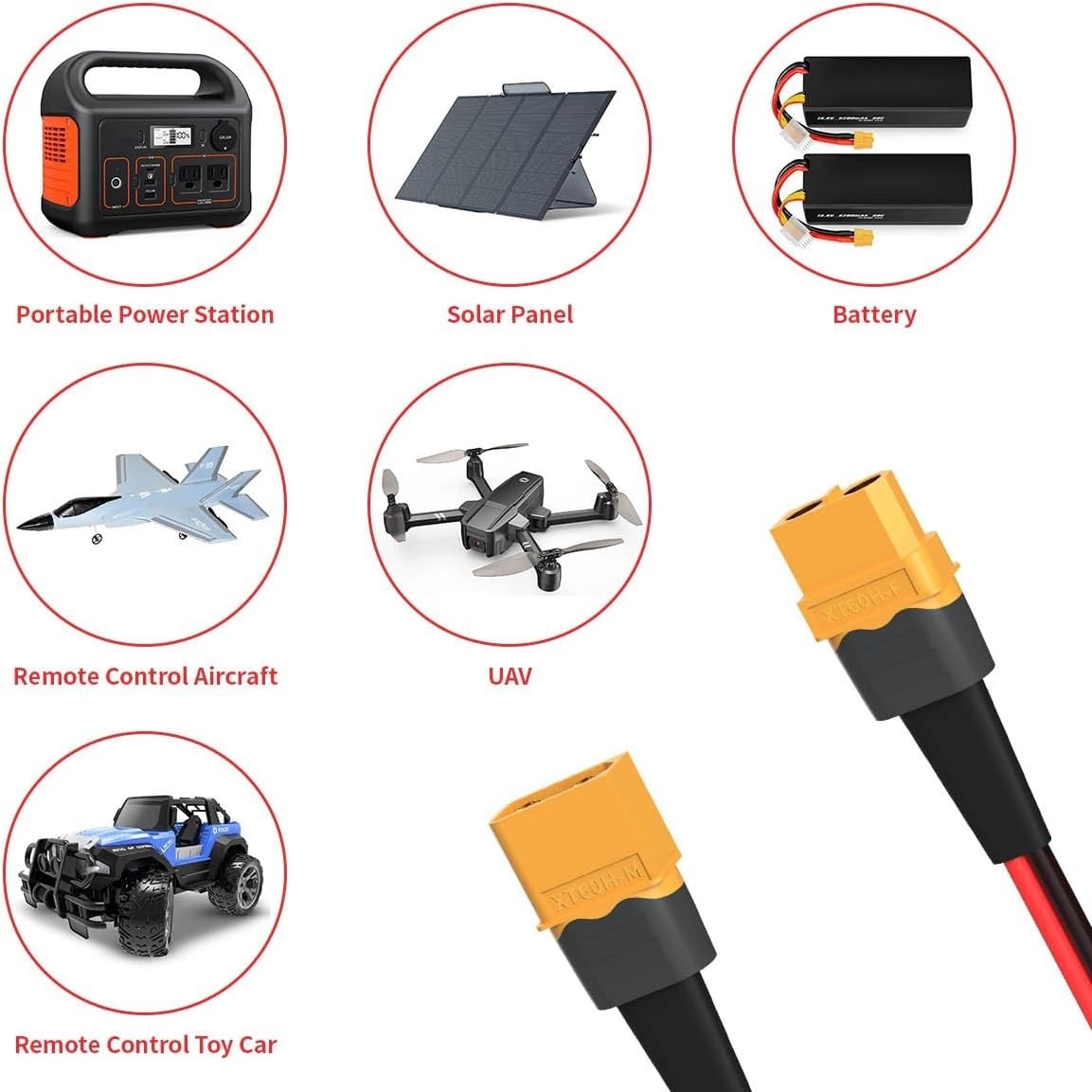 Durable 75ft XT60 Extension Cable: 12AWG Tinned Copper, Wide RC Application