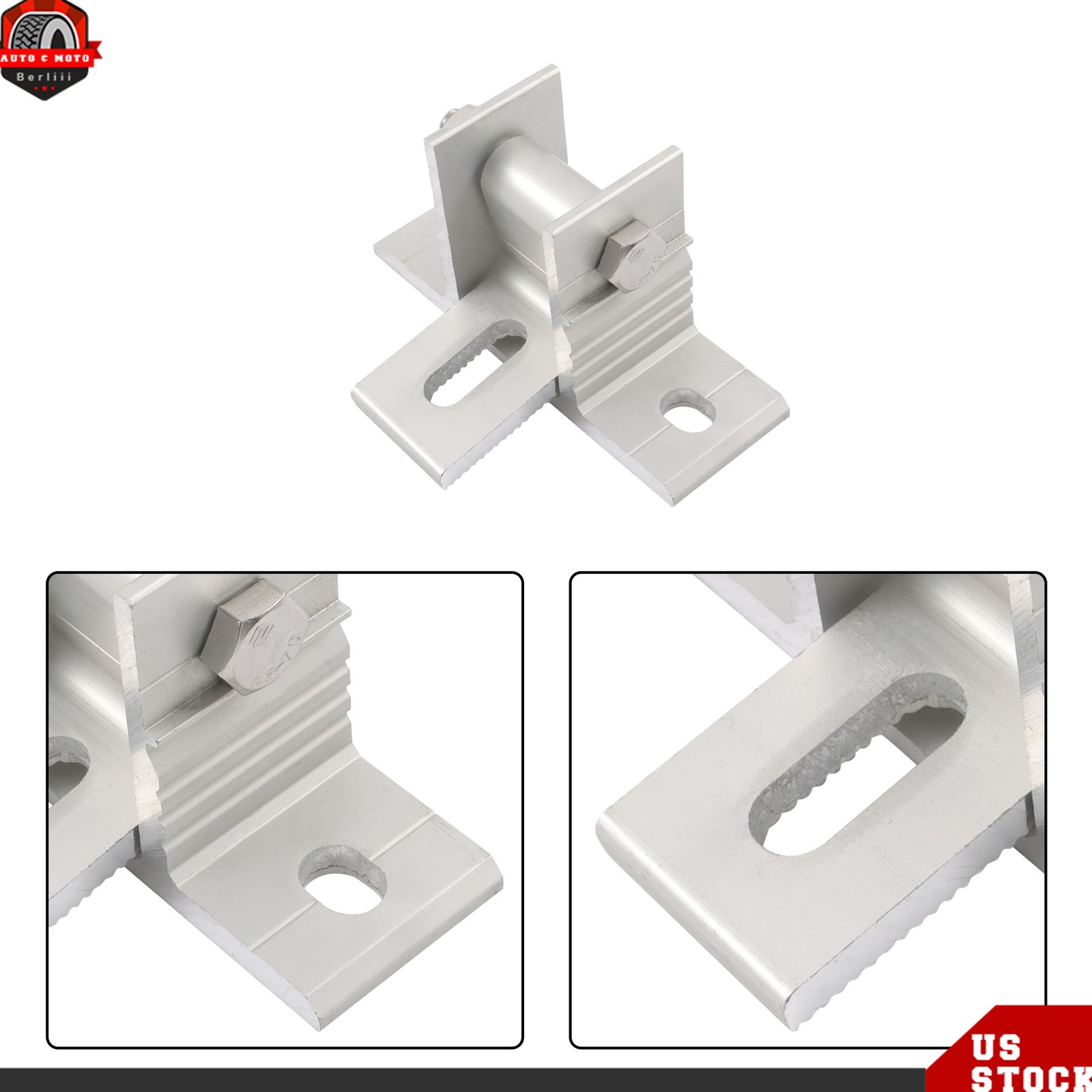 4 Sets Solar Panel Mount Brackets RV Tilt Mount Brackets Kit Adjustable Frame