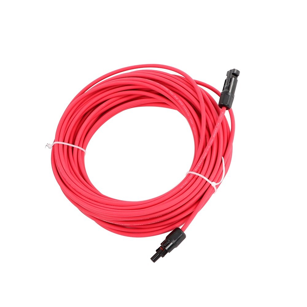 LABLT Solar Panel Extension Cable 20M Black+Red W/ M4 Connector For RV/Boat 4mm²