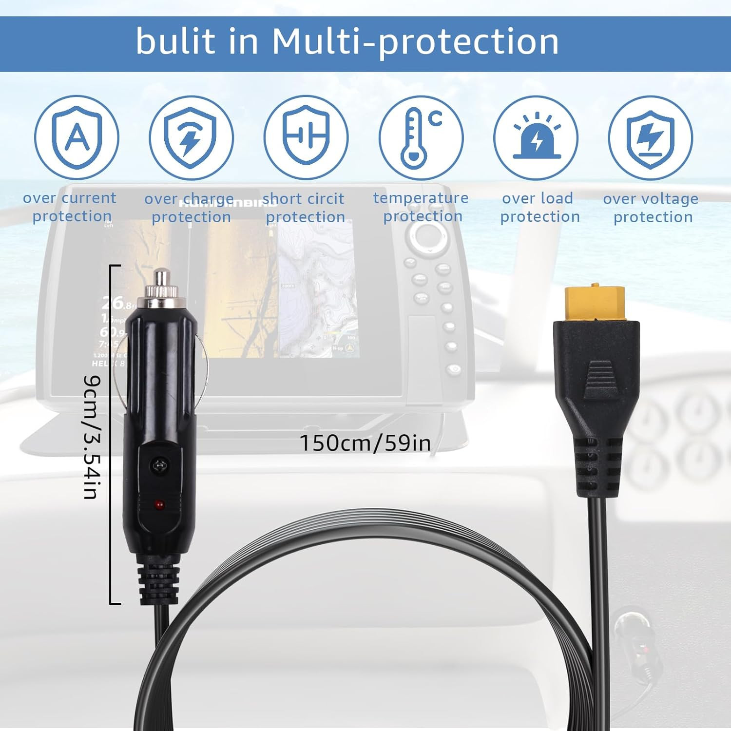 Portable12V/24V car Charger Suitable for Ecoflow Delta/River, Bluetti EB55, Anke
