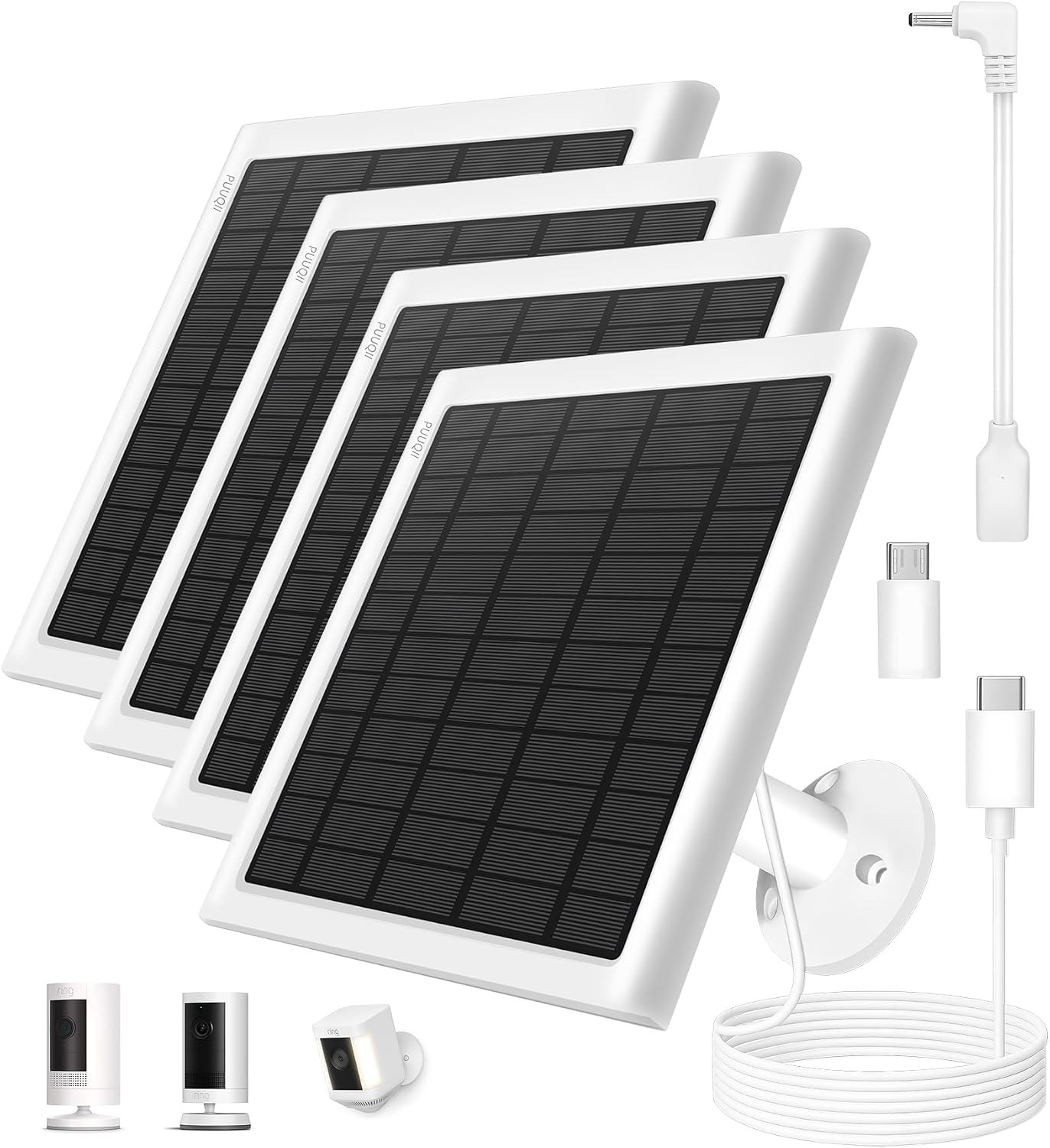 8W Solar Panel for Ring Camera, Solar Panel Charger Compatible with Ring Stick u