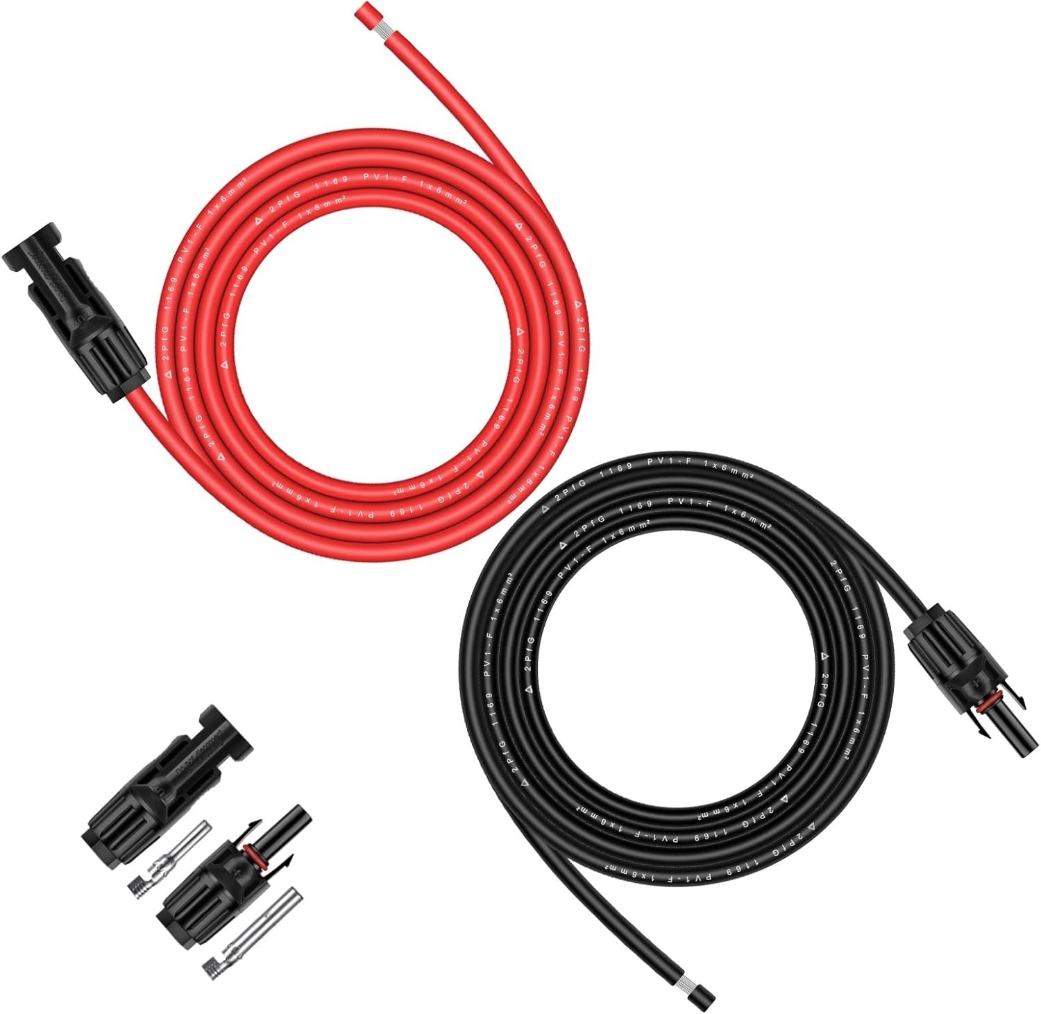 Solar Extension Cable 10FT 10AWG Tinned Copper Connectors Outdoor UV Resistant