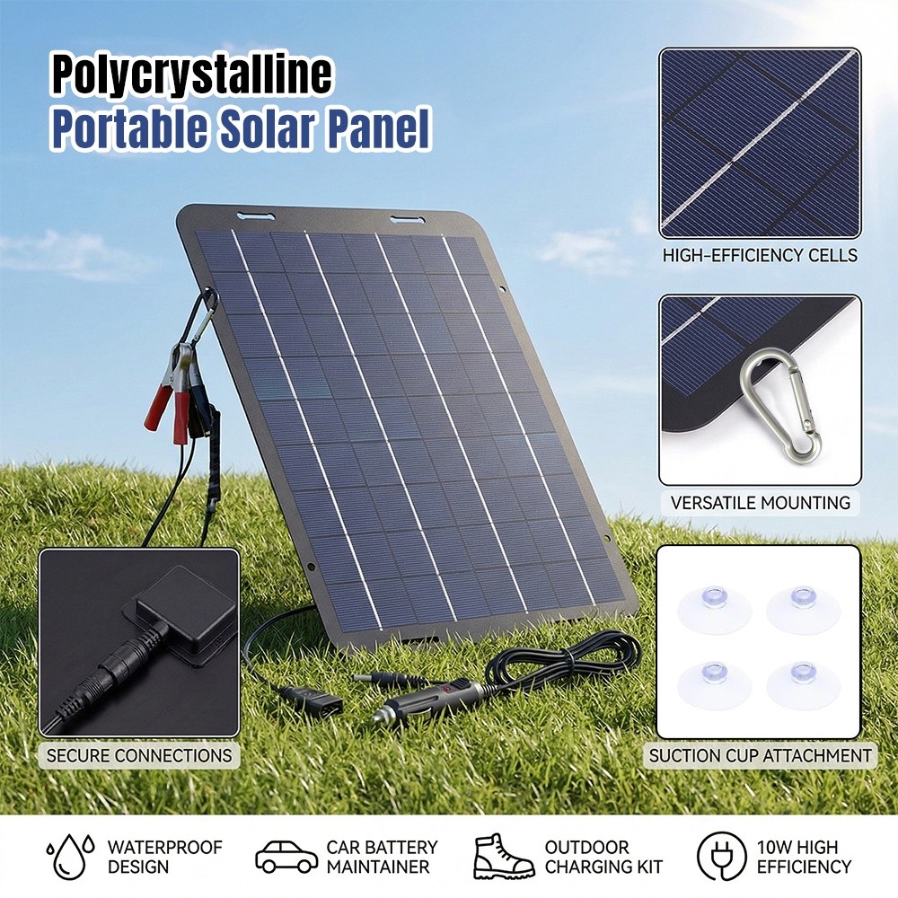 Waterproof Solar Battery Maintainer USB Charger 30W 12Volt Car RV Tender Trickle