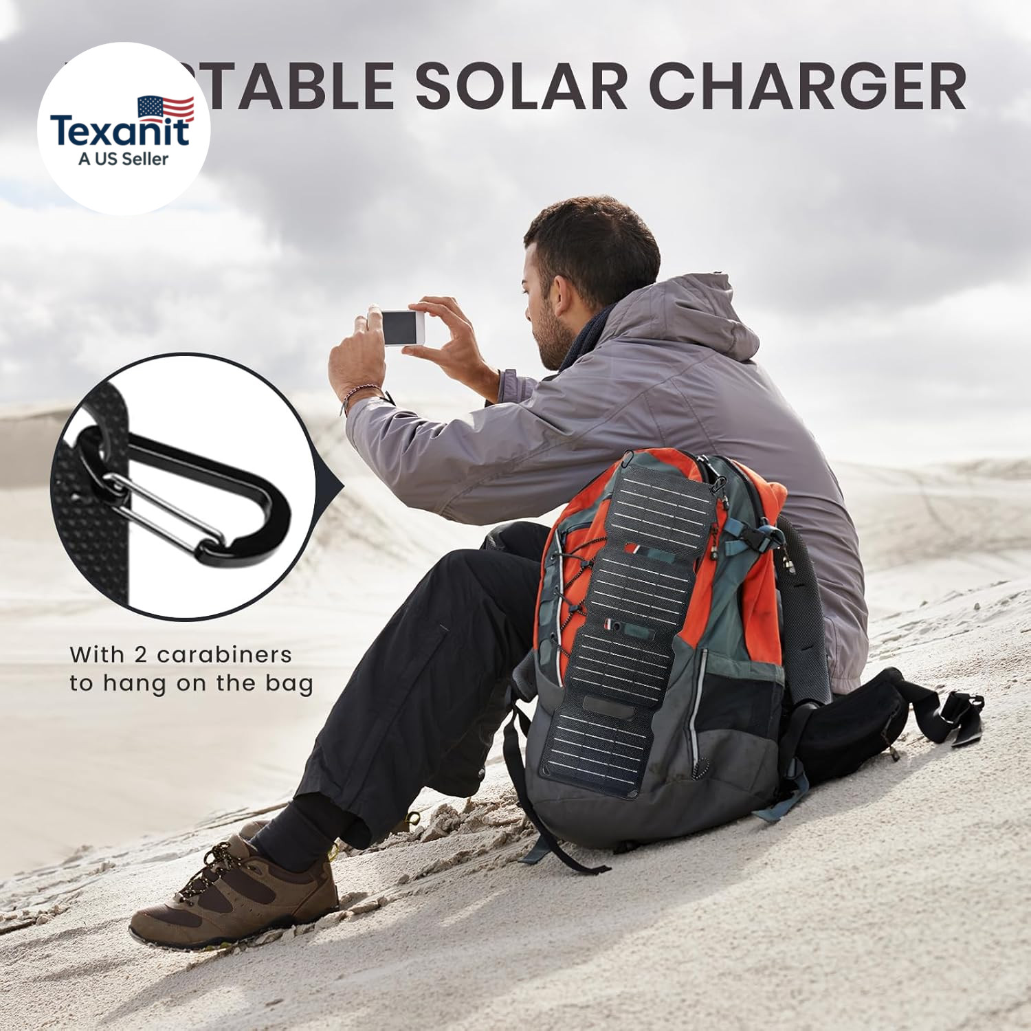 10W Mini Solar Panel, USB Solar Charger Foldable Portable IP67 Waterproof Solar