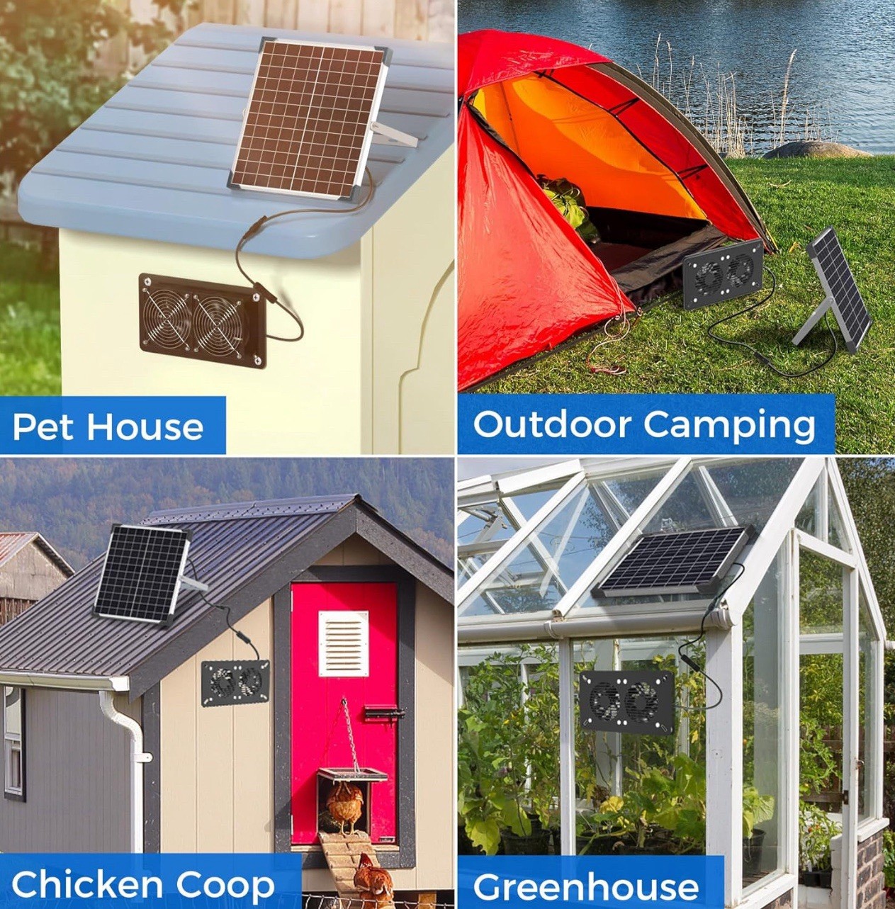 Voltset Solar Fan for Outside 20W Solar Power Exhaust Fan for Outdoor W/ Panel
