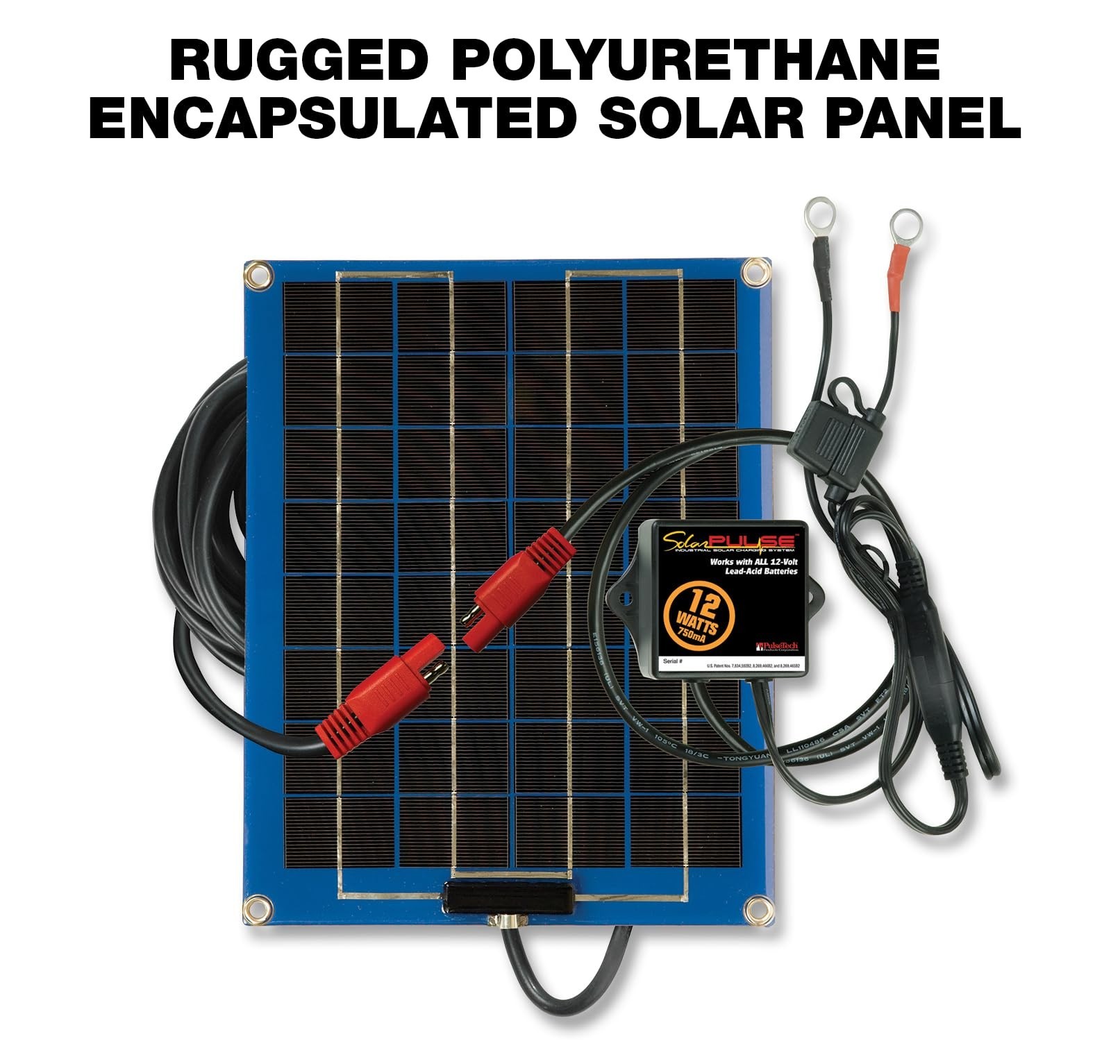 PulseTech SolarPulse SP-12 Solar Battery Charger Maintainer, 12 Watt, Blue