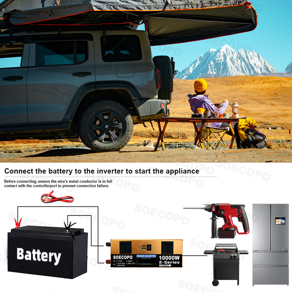 10000W Power Inverter Solar Generator With 200W Solar Panel Home Complete Set