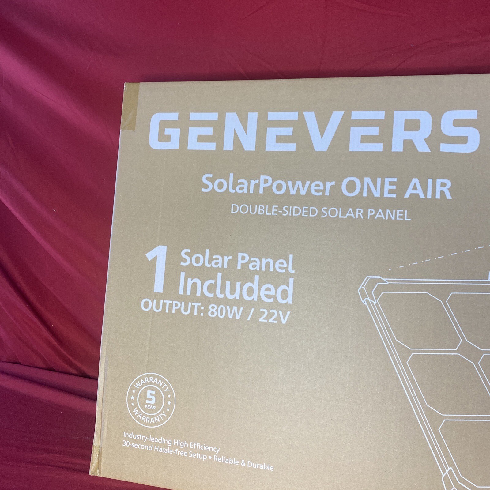 Geneverse (GV-80A) SolarPower ONE AIR Double Sided Solar Panel – 80W/22V – New!