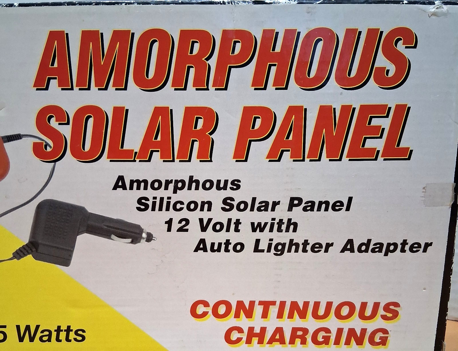 1.5 Watts – Amorphous Solar Panel – 12V Power Port Adapter – Model 44768 – NOS