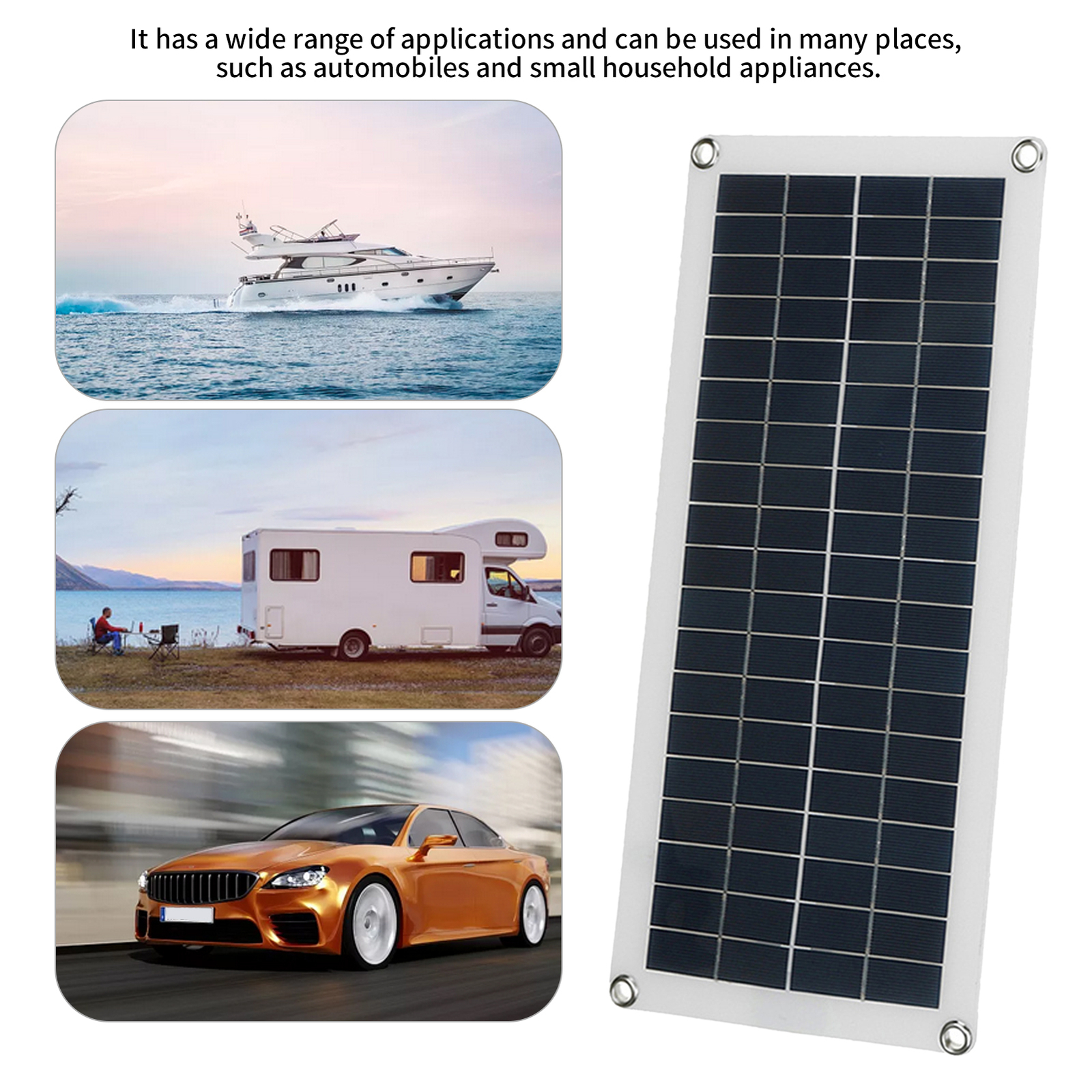 Portable 300W Solar Flexible Panel Kit 12/24V Switch USB Interface A5J1