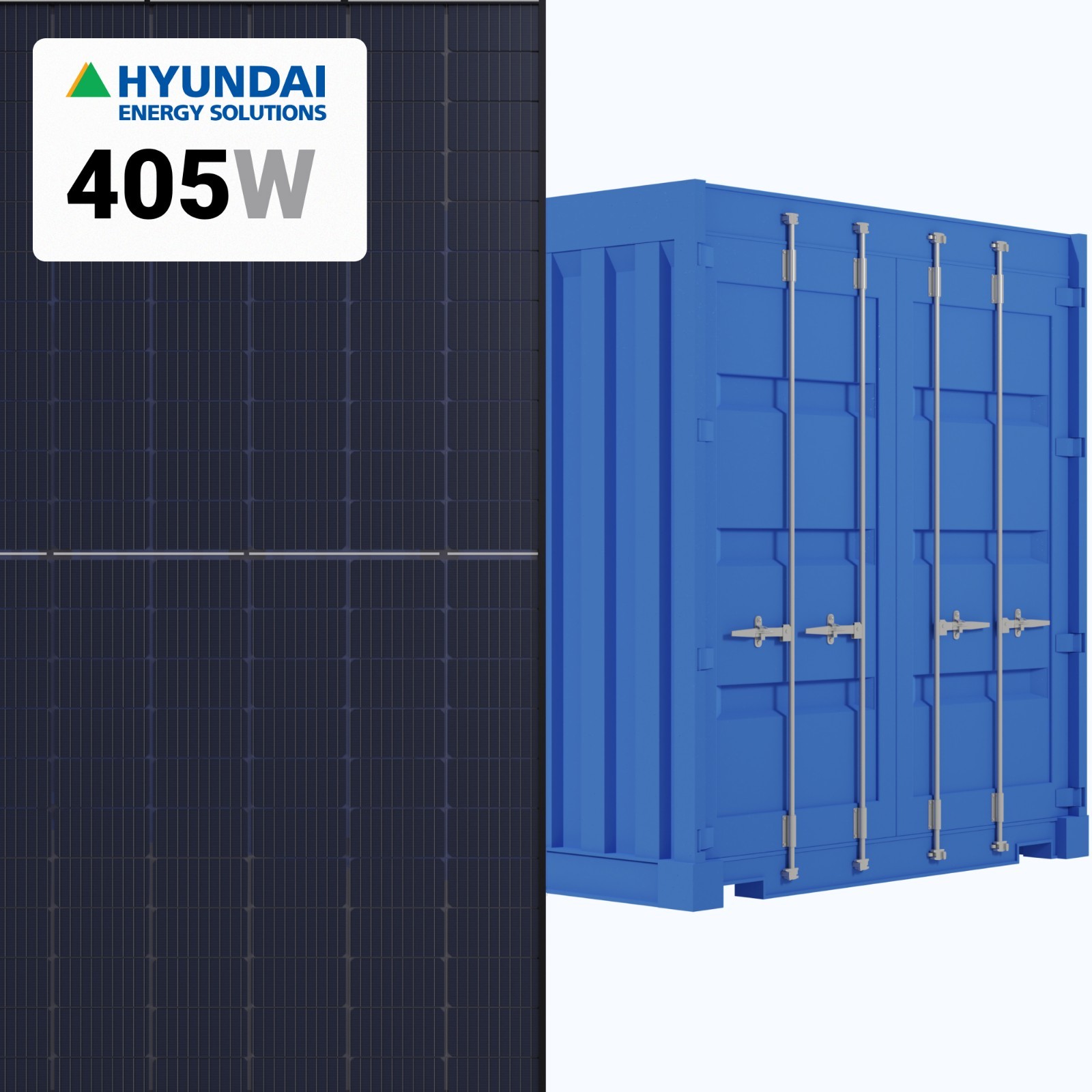 Hyundai 405W Solar Panel 132 Half-Cell Bifacial HiS-S405YH(BK)