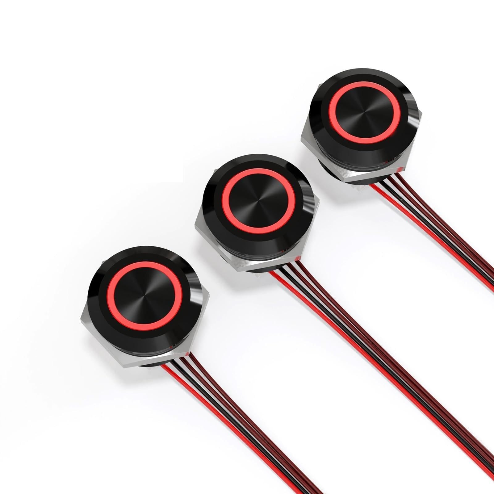 3PCS 12mm Momentary Push Button Switch 12v Touch Power Button Ultra-Thin Swit…