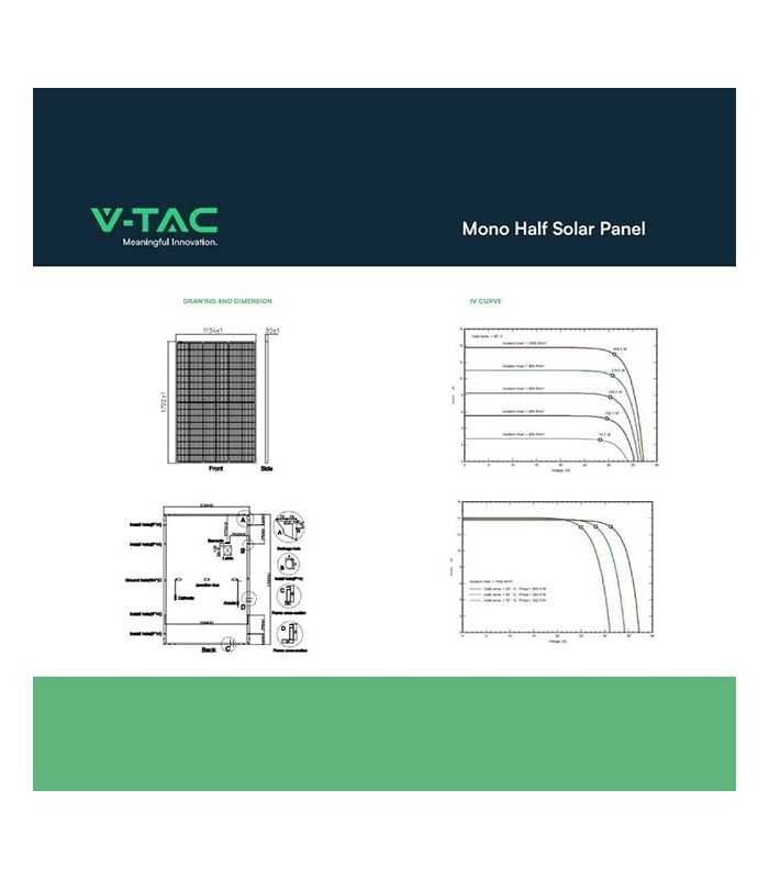 V-Tac 6.15 kW Solar Photovoltaic Panels Slim 410W 108 Cells IP68