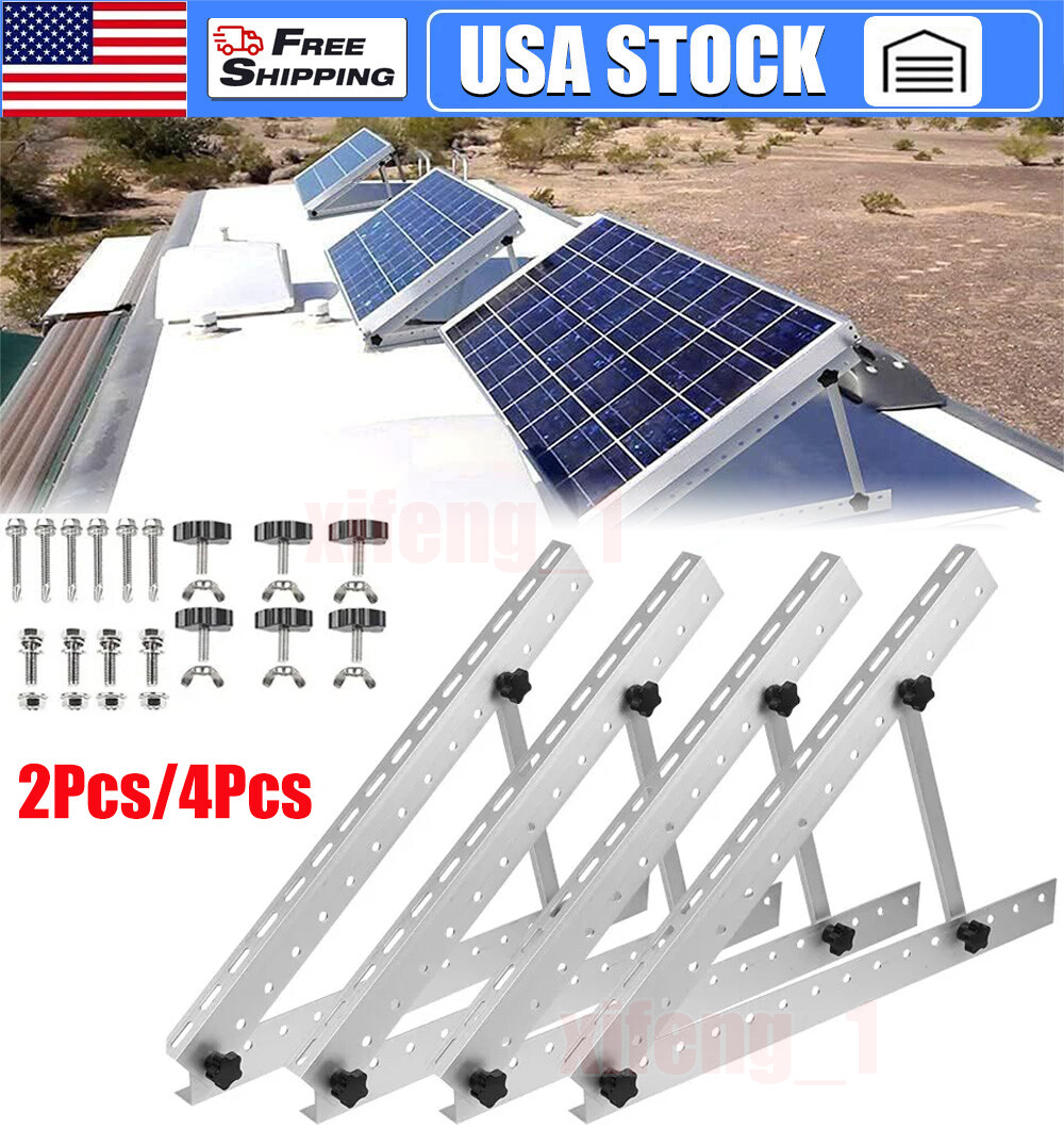 Solar Panel Tilt Mount Brackets Adjustable Angle Ground Wall Roof Boat Mounting