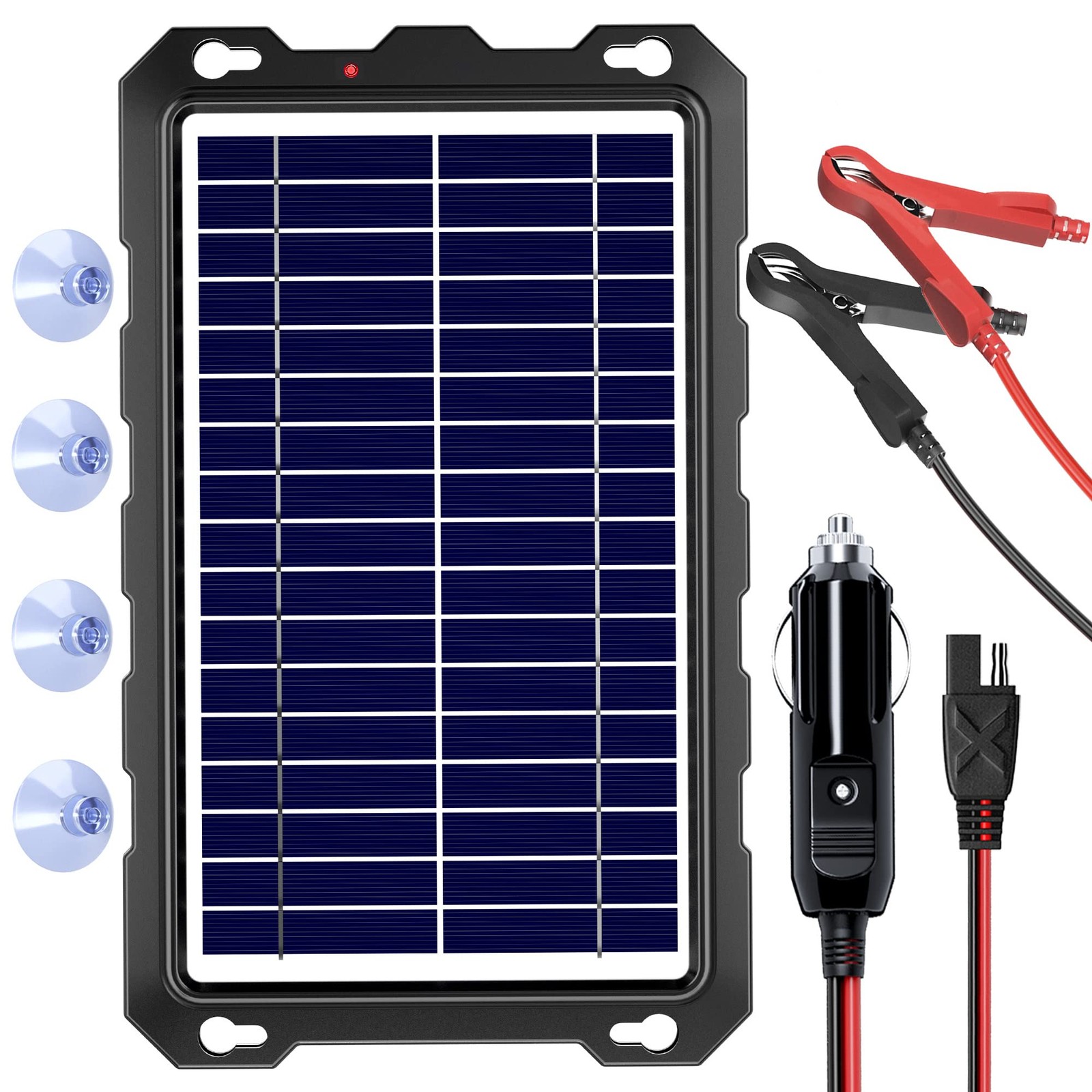 SUNAPEX 8W 12V Solar Battery Charge Maintainer – Solar Trickle Charger for Car