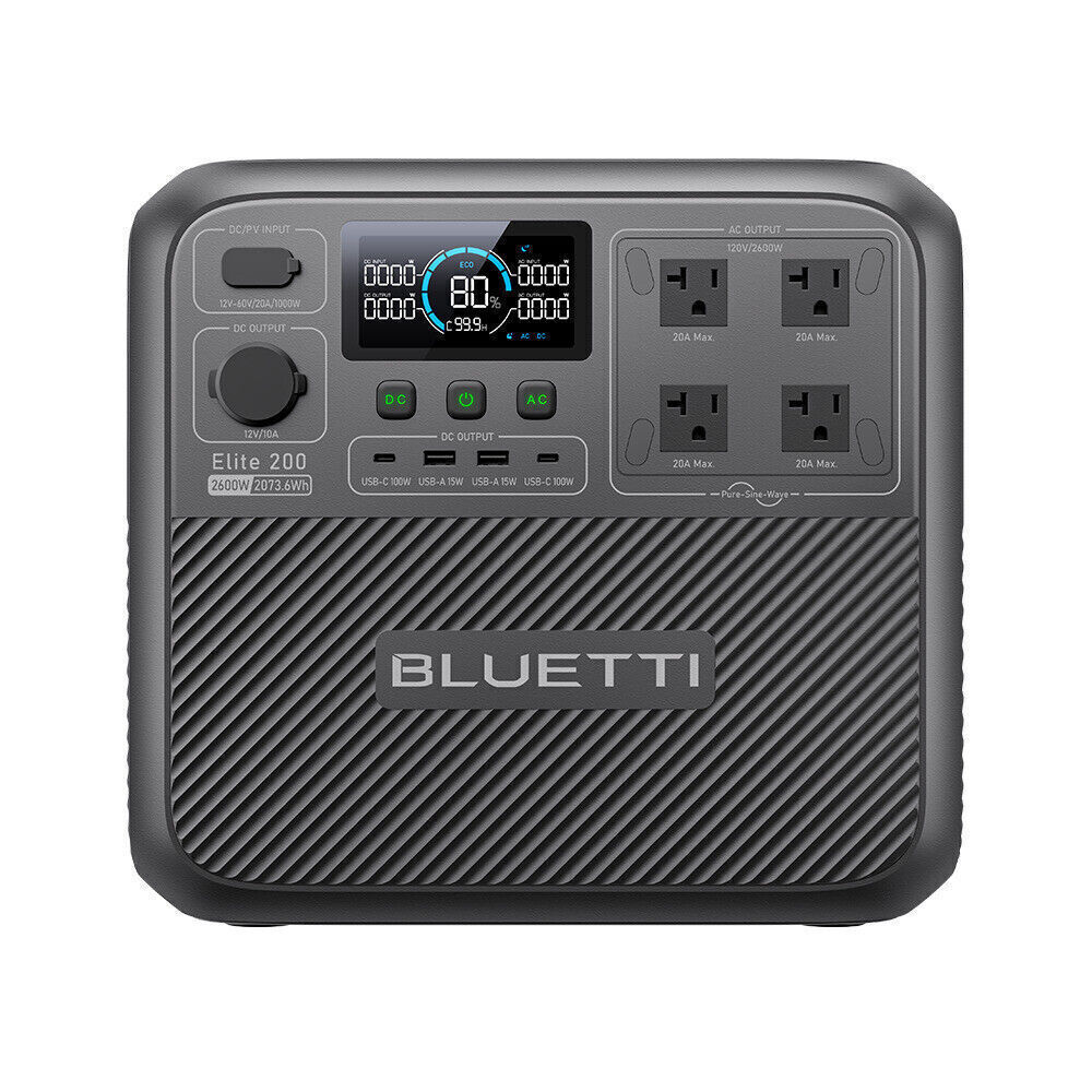 BLUETTI Elite 200 V2 2073.6Wh Power Station+560W Charger 1 Alternator Charger