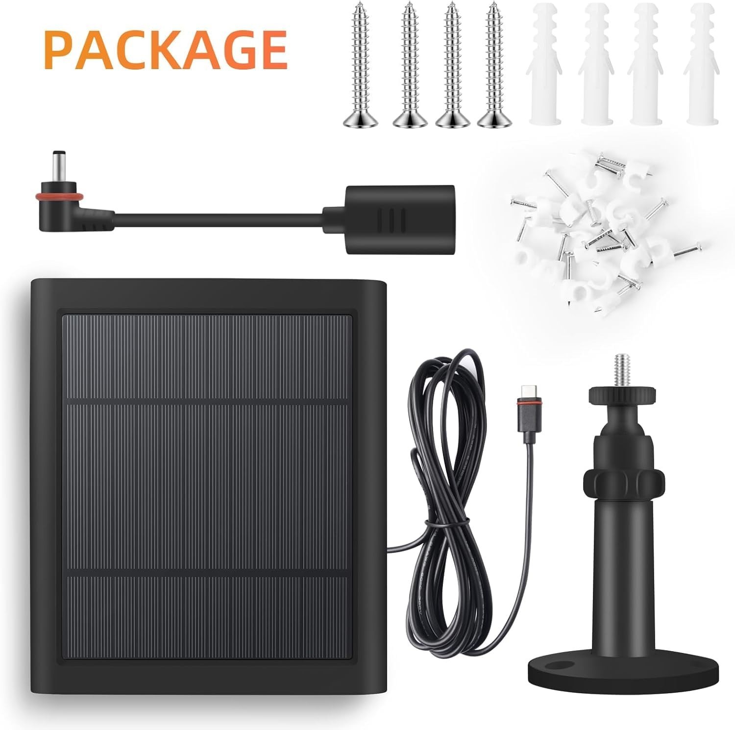 2 Pack 4W Solar Charger for Outdoor Security Cameras, High Efficiency, 10FT Cabl
