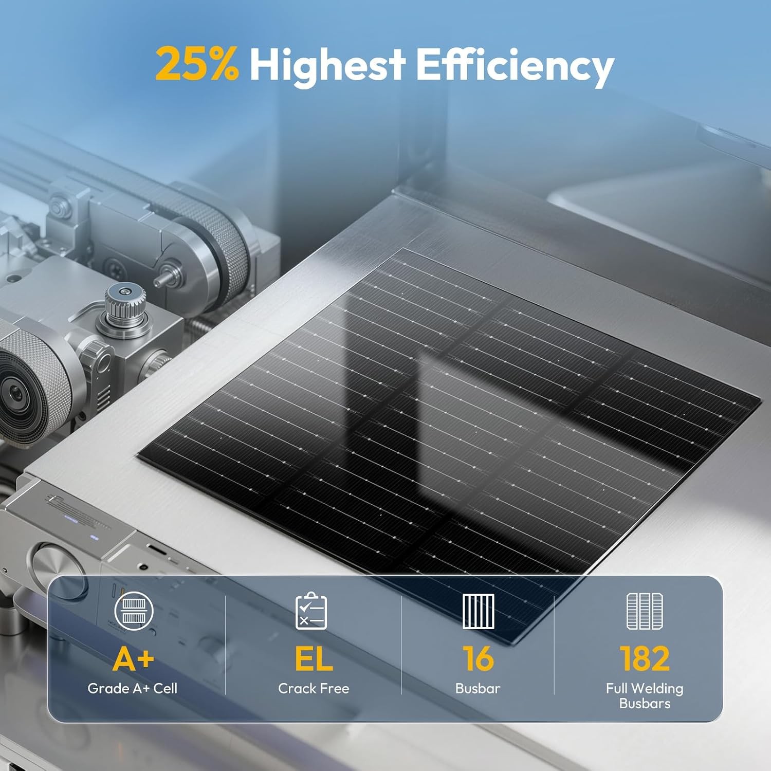 JJN N-Type 200W 12V Bifacial Solar Panel 25% High Efficiency 200W 16BB N-Type