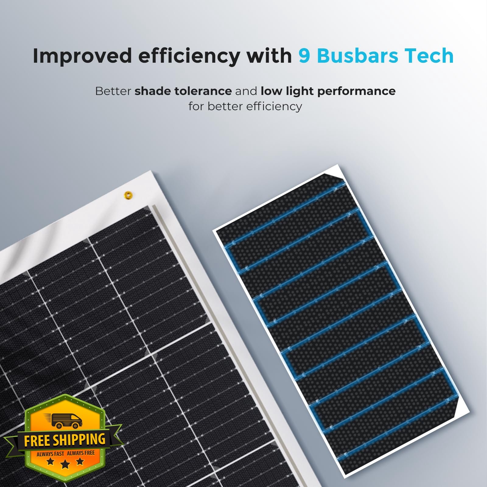 Renogy 100W Flexible Solar Panel Black/White