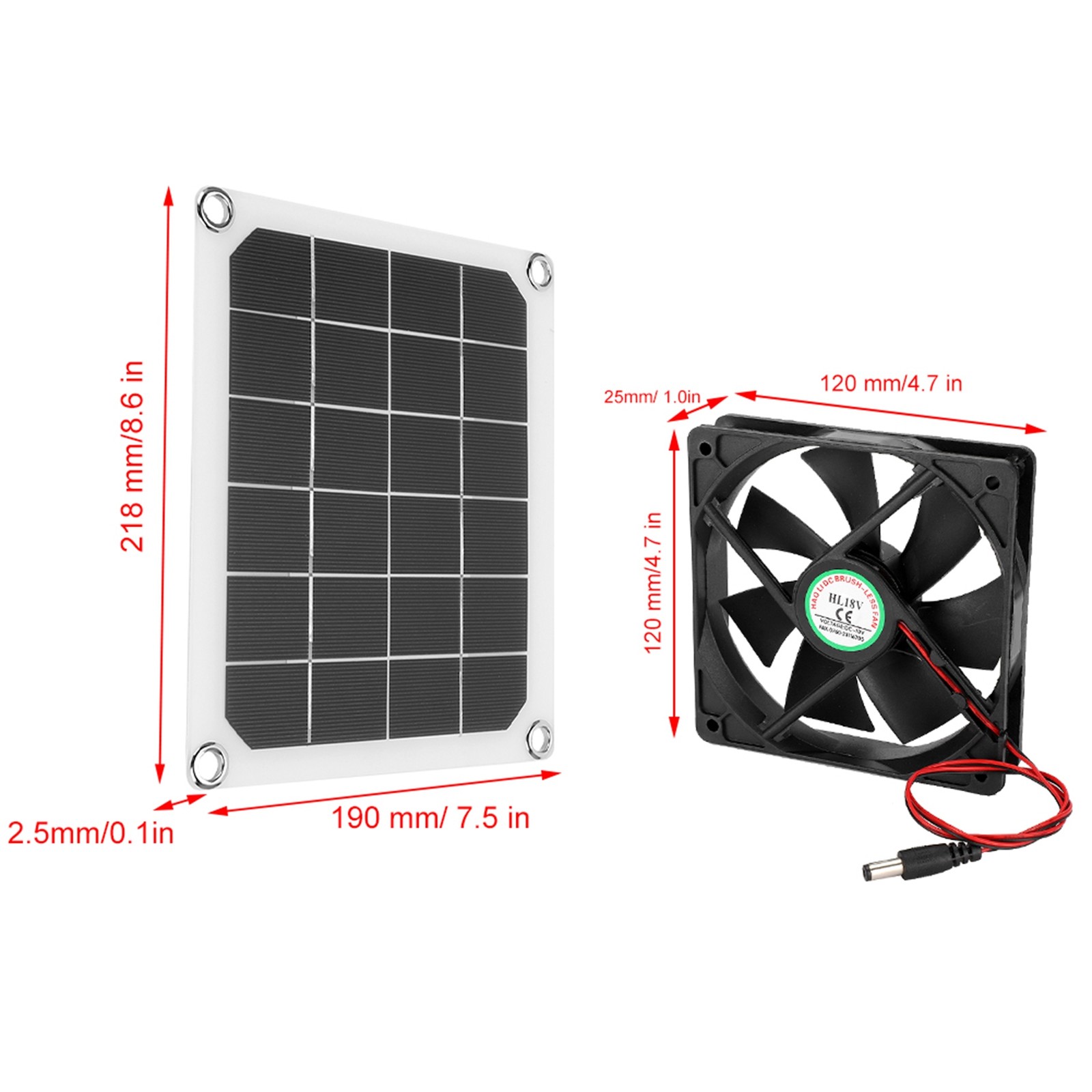 10W Monocrystalline Solar Panel Outdoor USB Solar Exhaust Fan For Greenhouse