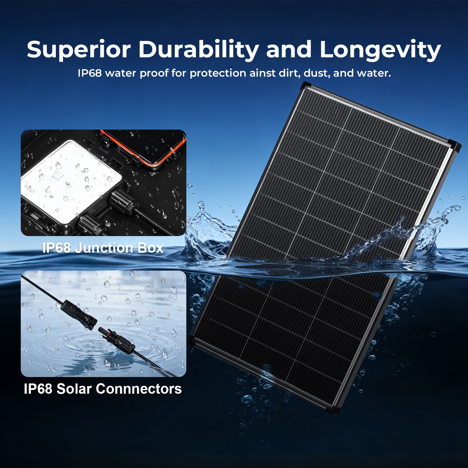 AeternaSol Bifacial 2Pack 200W Solar Panel 400W 18V 18BB PV Roof RV Off Grid US