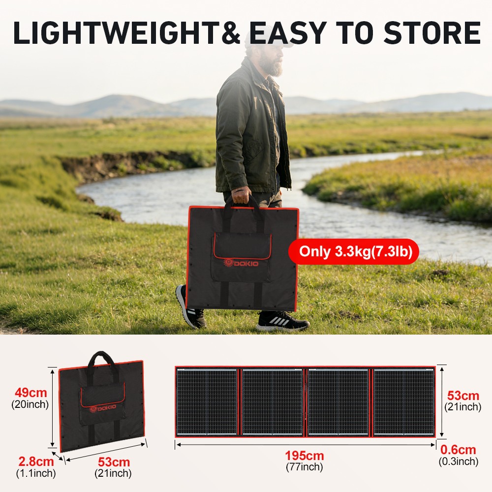 Dokio 160W 12V Semi-Flexible Foldable Solar Panel semi-flexible for RV Camping