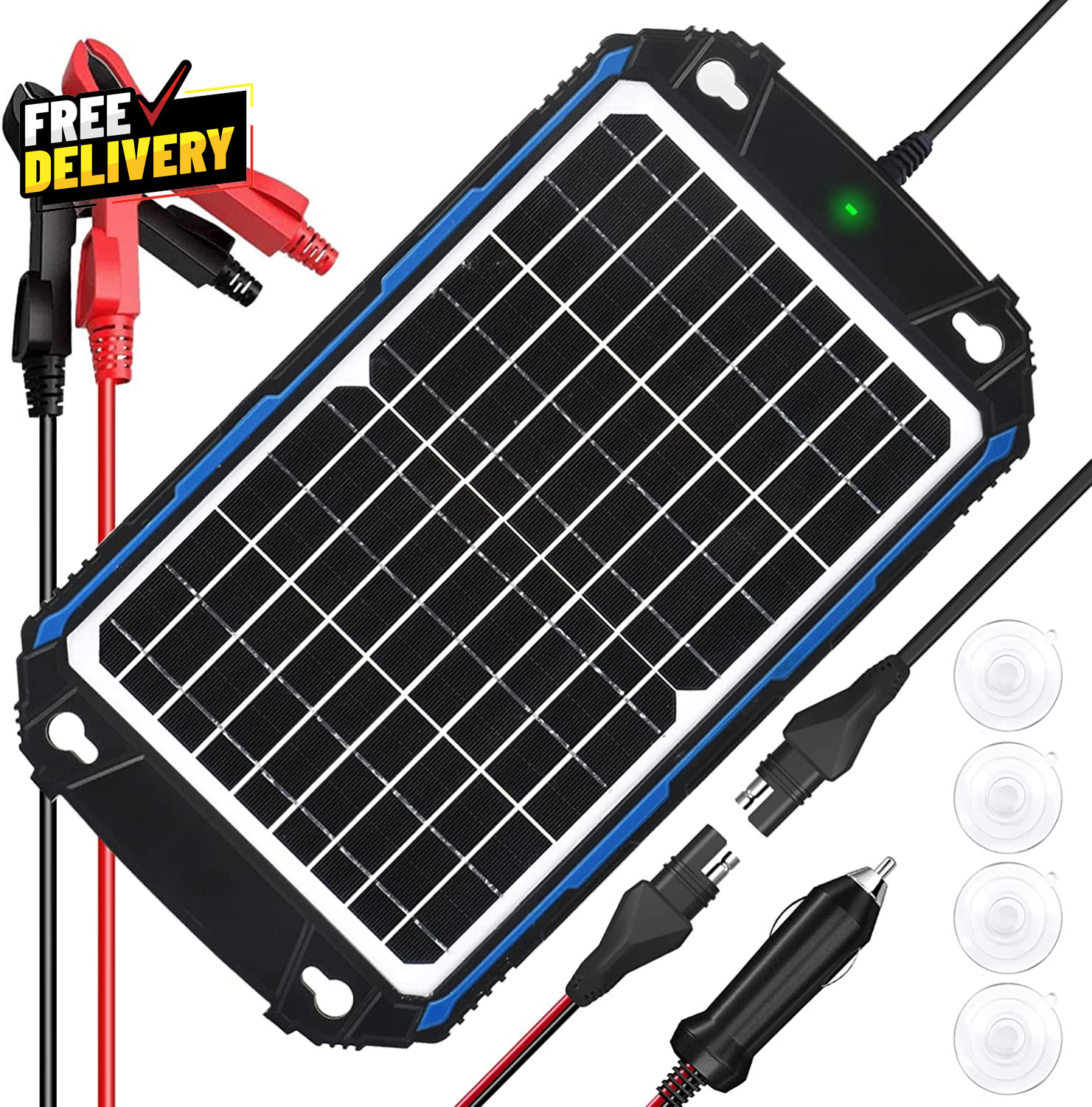Waterproof 12W 12V Solar Battery Charger & Maintainer Pro Built-In Ultrasmart…