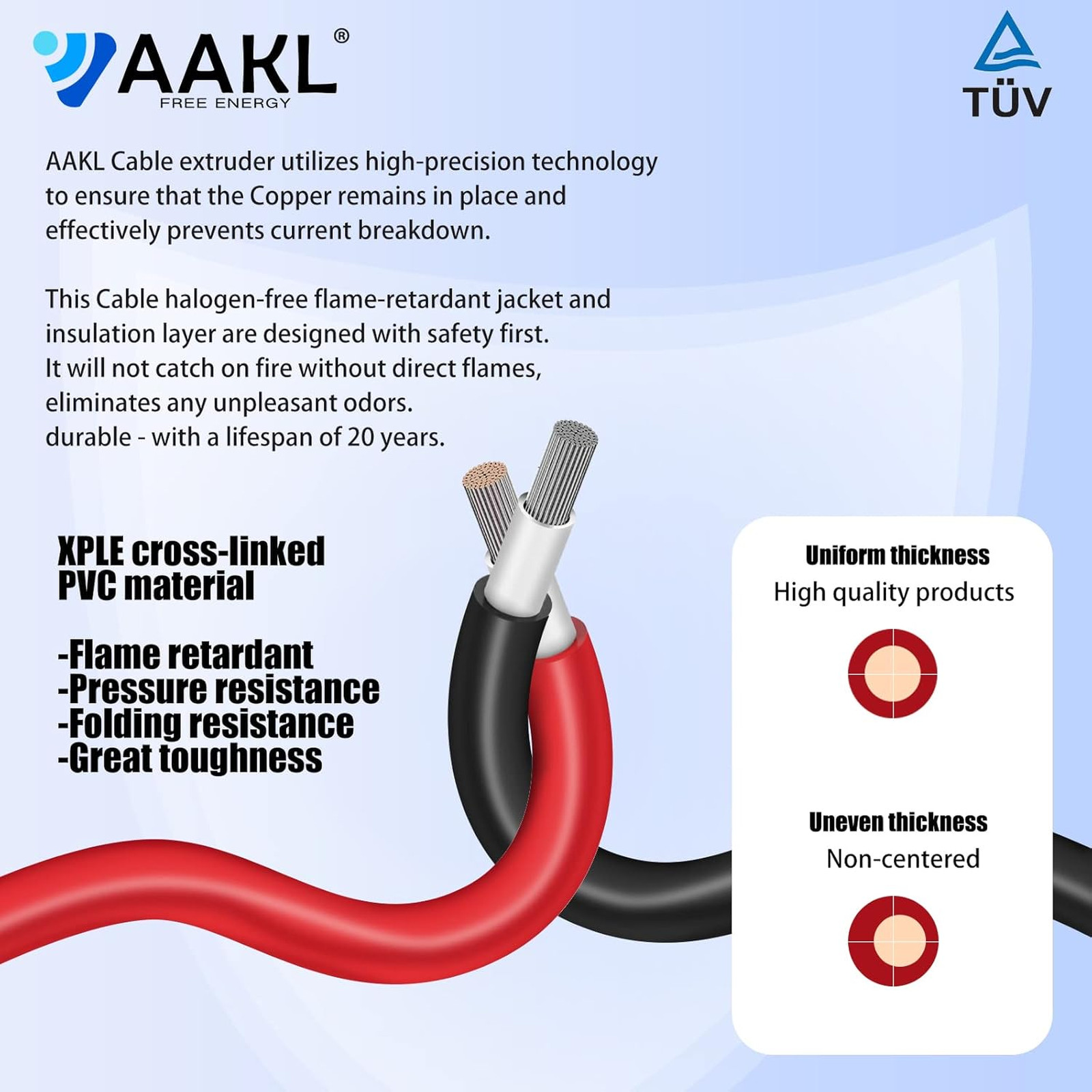Solar Extension Cable 10AWG 3Feet PV Wire with Connectors for Solar Power System