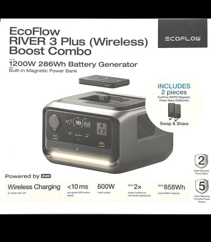 EcoFlow River 3 Plus Wireless Boost Combo