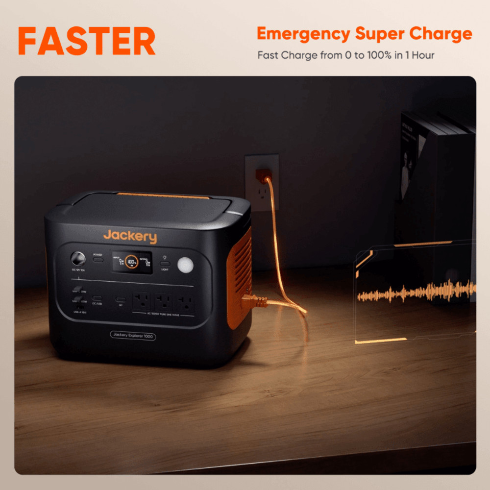 Jackery Explorer 1000 v2 Power Station 1070Wh + SolarSaga 100 Solar Panel