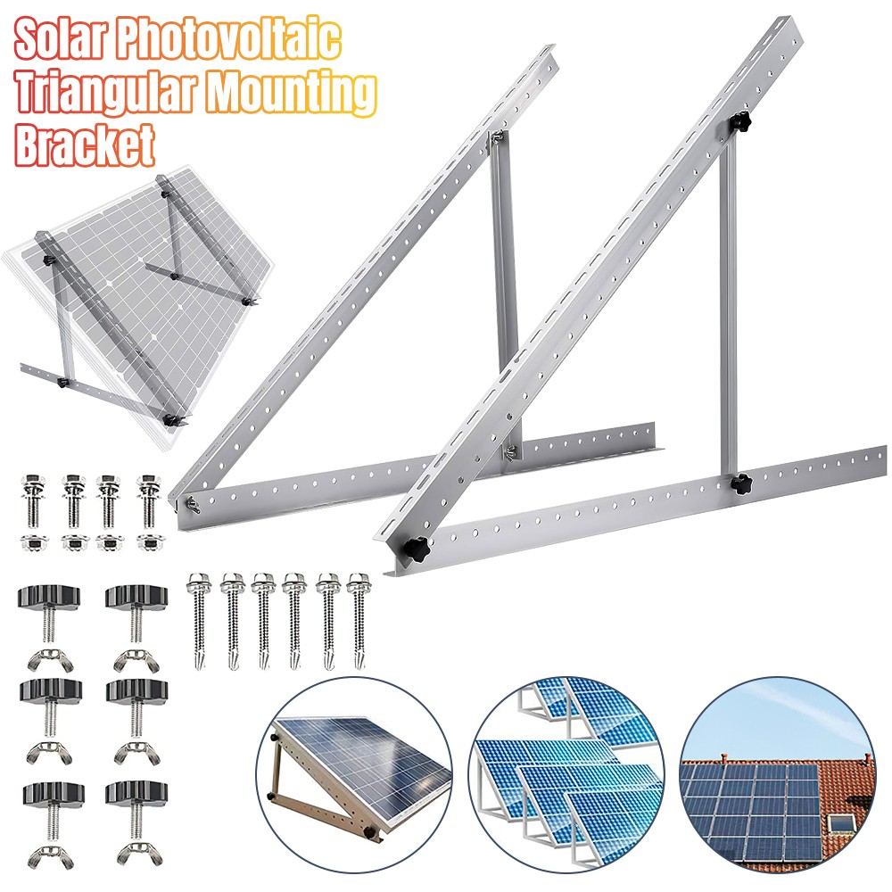 Solar Panel RV Tilt Mount Brackets Kit Rooftop Flat Surface Adjustable Frame Set