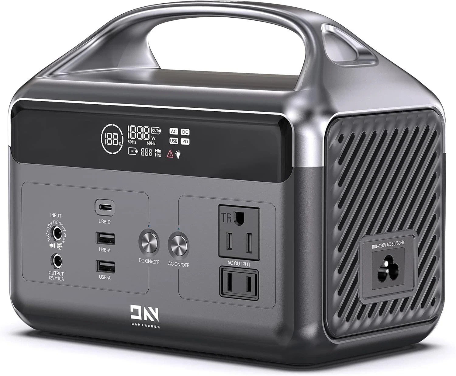 Portable Power Station, 192Wh LiFePO4 Battery Backup Solar Generator with w/2…