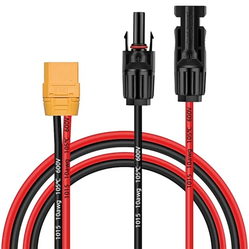 Solar Charging Cable with XT90 Input Port for Portable Generators Solar Panel