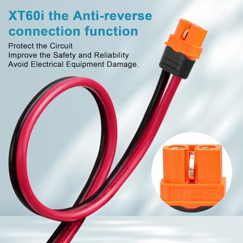 XT60i to O Ring Terminal Cable 10 AWG XT60i Female to O Ring 3FT 10AWG