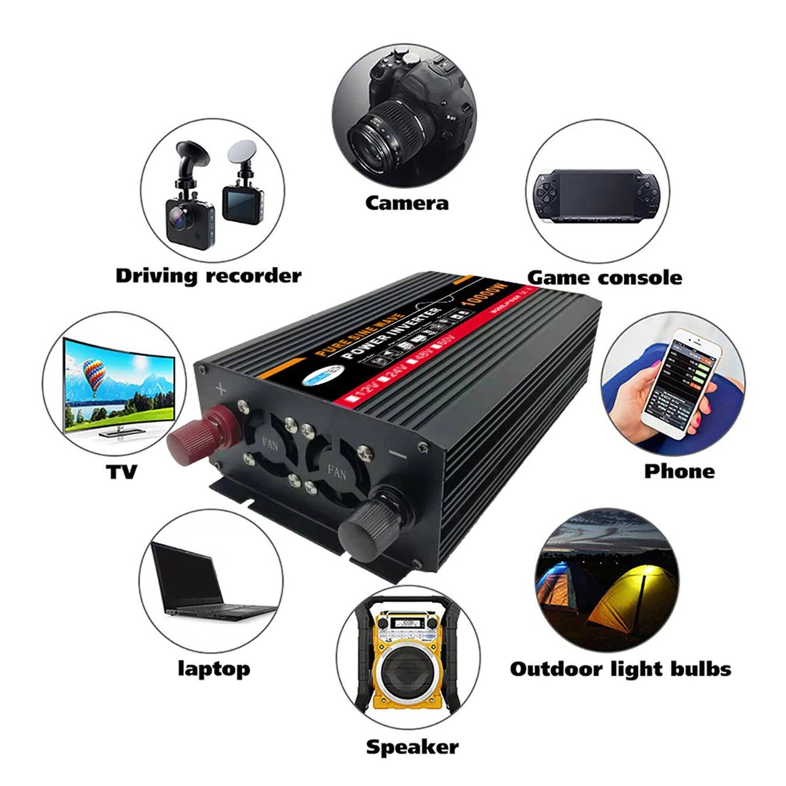 Battery Power Inverter 3000W DC 48V to AC 220V Pure Sine Wave Solar Converter