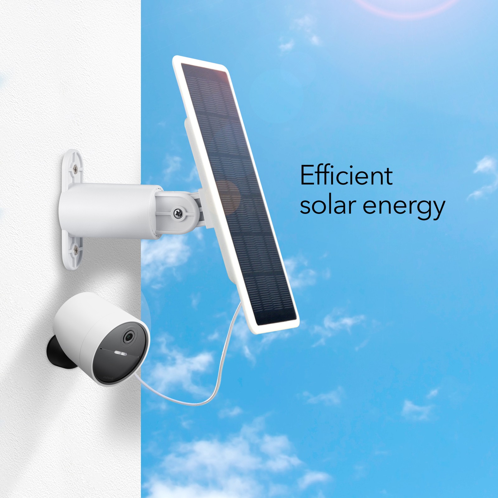 Wasserstein Solar Panel for SimpliSafe Wireless Outdoor Camera (White, 1 Pack)
