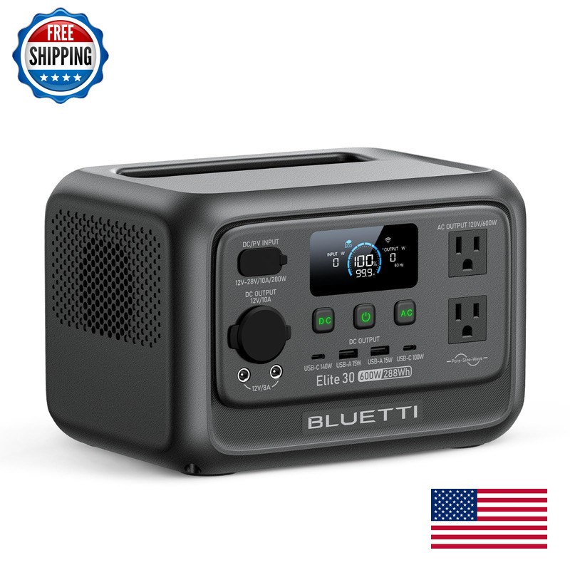 Bluetti Elite 30 V2 Portable Power Station 600W Power Lifting 1500W 288Wh