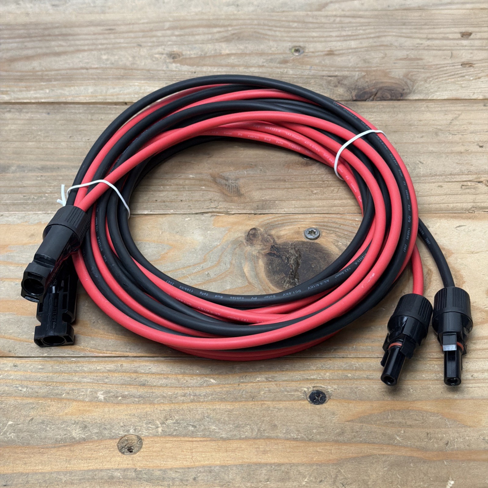 10FT Solar Panel Extension Cable Connectors Black Red 1×2.5mm NEW