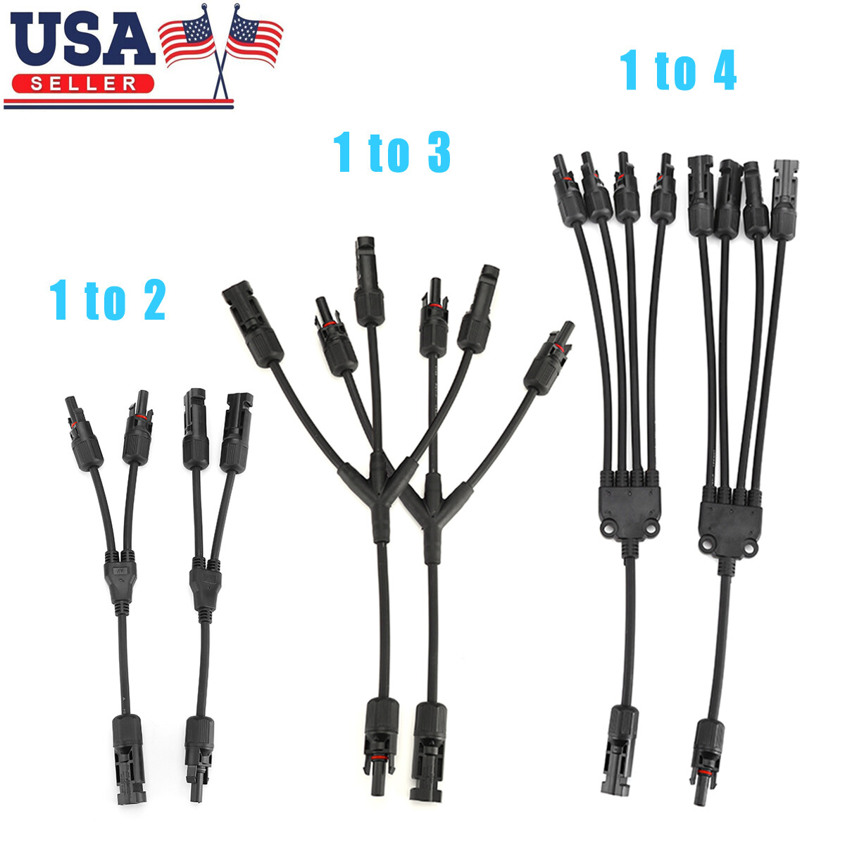 Solar Panel Connectors Y Branch Parallel Adapter Cable Wire Plug Tool Kit B6