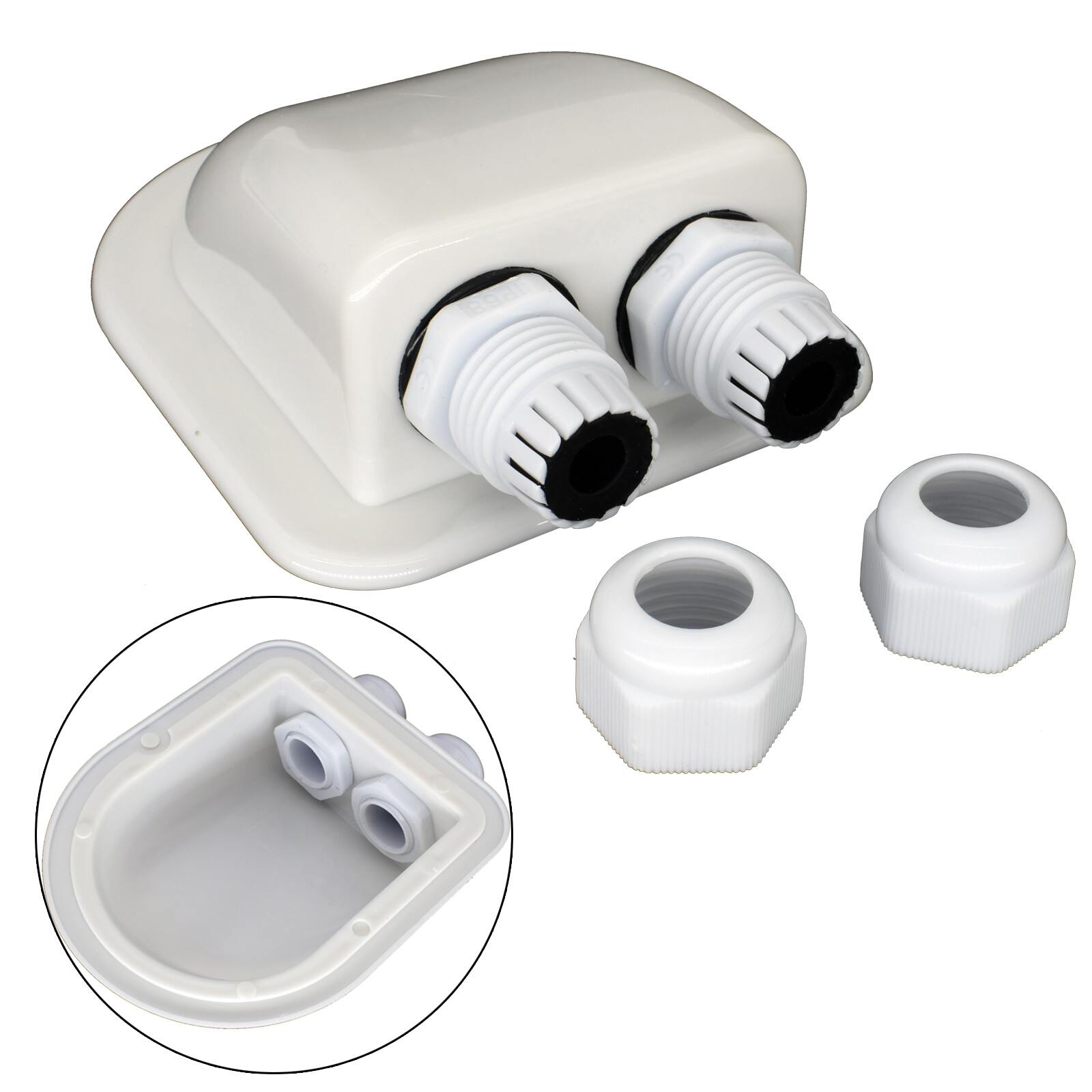 RV Roof Junction Box For Solar Panel Wiring Double Cable Entry Gland Car Parts &