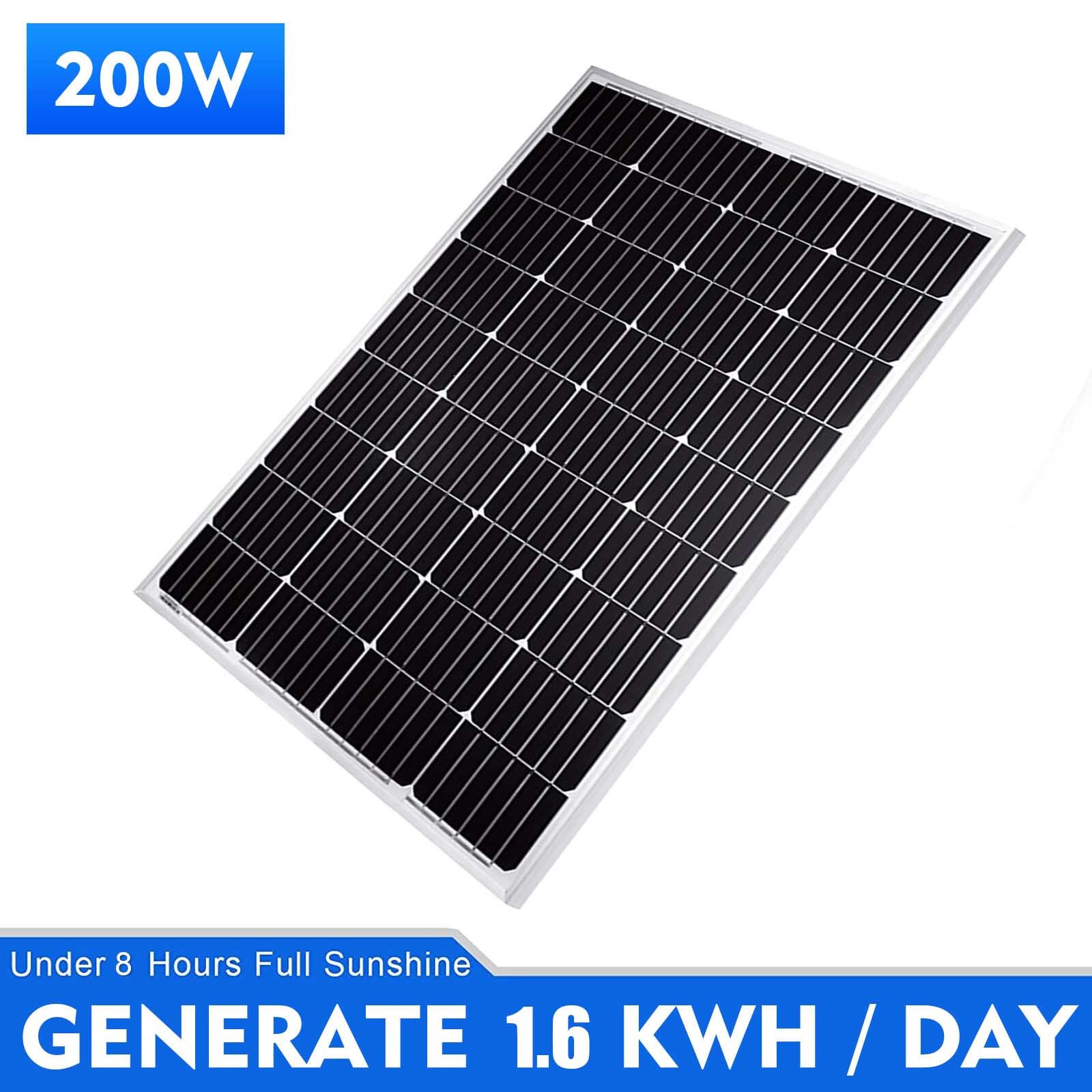 200W 12V Monocrystalline Solar Panel Off Grid Power for RV Camping Boat Caravan